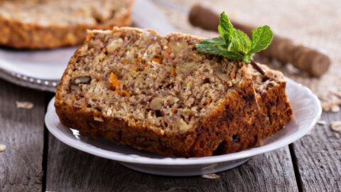 Vegan Banana Carrot Bread in a Plate