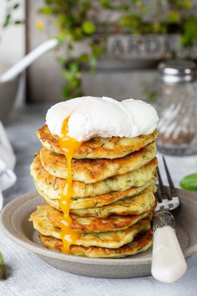 Zucchini Fritter with Poached Egg