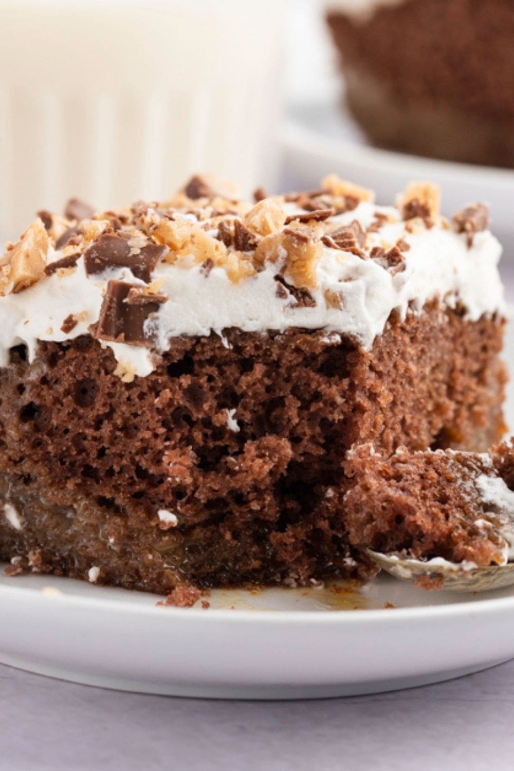 Heath Bar Cake Easy Dessert Recipe Insanely Good   A Slice Of Heath Bar Chocolate Cake 