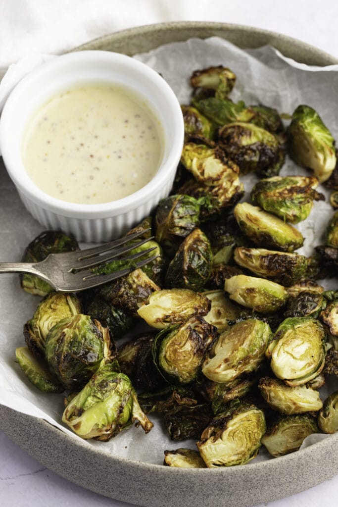 Air Fryer Brussels Sprouts with Dipping Sauce
