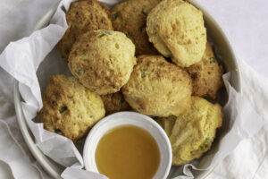 Air Fryer Hush Puppies with Dipping Sauce