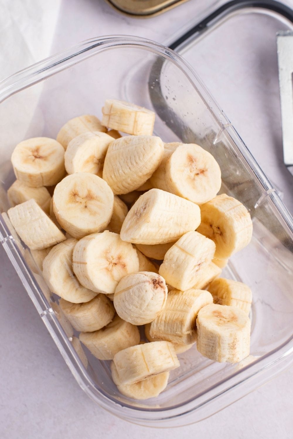 Banana Slices in a Glass Container