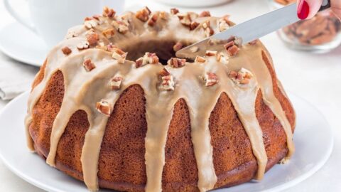 Boozy Bourbon Pound Cake with Pecan Nuts