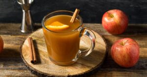 Boozy Homemade Peanut Butter Apple Cider Cocktail in a Glass