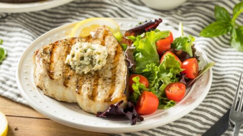Grilled Swordfish Steak with Vegetables