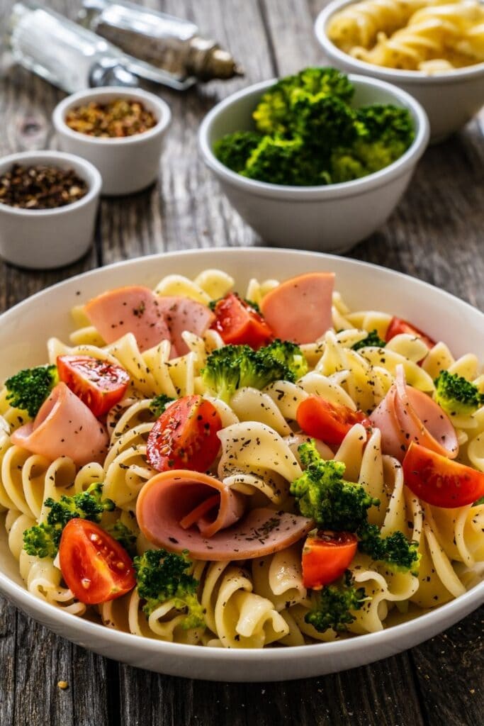 Ham and Broccoli Pasta with Tomatoes