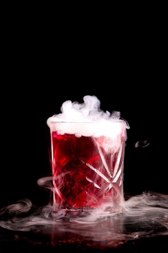 Harry Potter Cocktails featuring Homemade Boozy Red Cocktail with Smoke