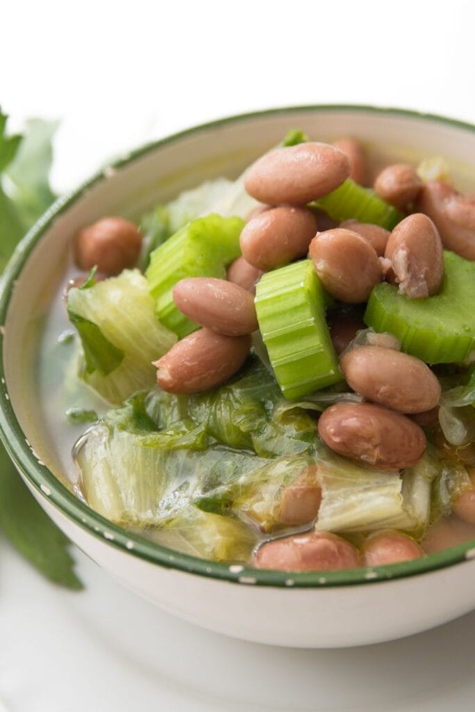 Homemade Escarole and Bean Soup with Celery