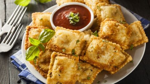 Homemade Fried Ravioli with Marinara Sauce