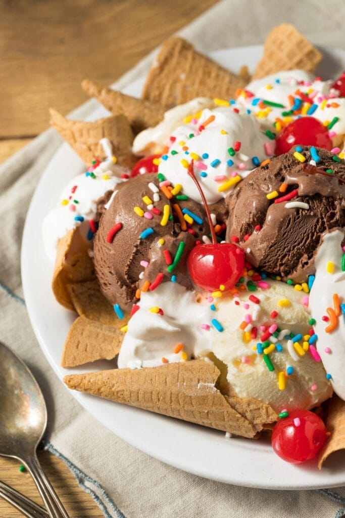 Homemade Ice Cream Sundae with Sprinkles