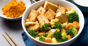 Homemade Tofu with Broccoli and Carrots