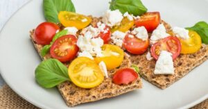 Homemade Triscuits with Tomatoes and Feta Cheese