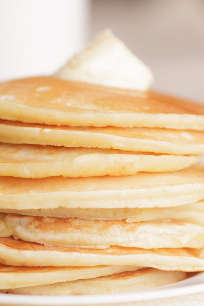 Jiffy Cornbread Pancakes Served on a White Plate