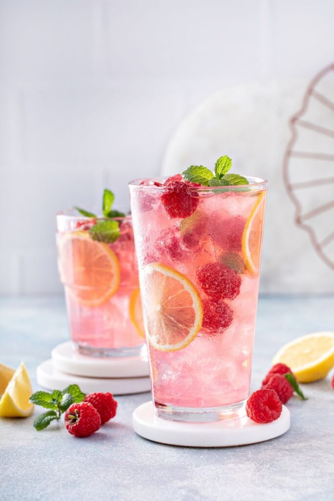 Refreshing Pink Raspberry and Lemon Punch