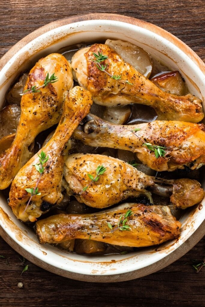 Roasted Chicken Legs with Fresh Thyme