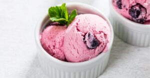 Sweet Homemade Cherry Vanilla Frozen Yogurt