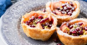 Sweet Homemade Mini Apple Pie with Pomegranate