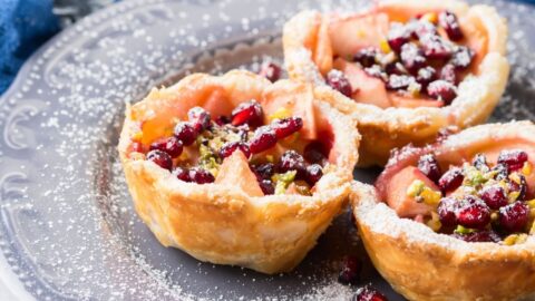 Sweet Homemade Mini Apple Pie with Pomegranate