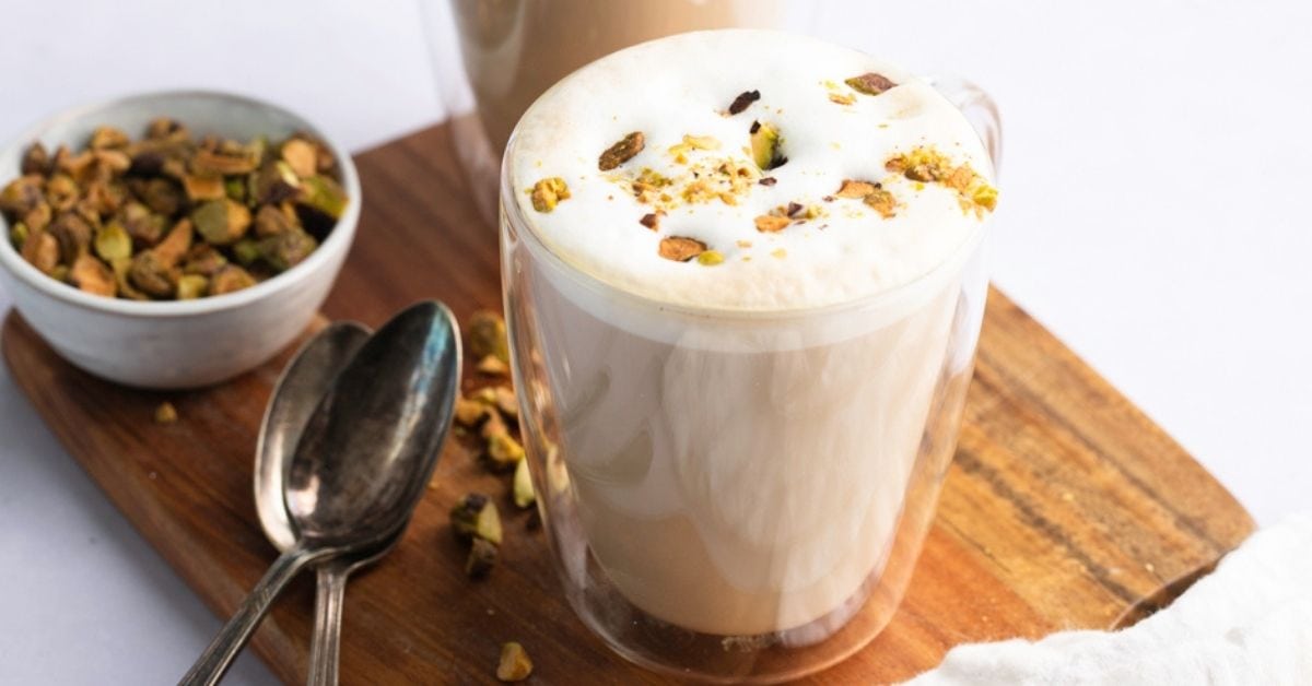 Sweet and Salty Starbucks Latte with Pistachio Nuts