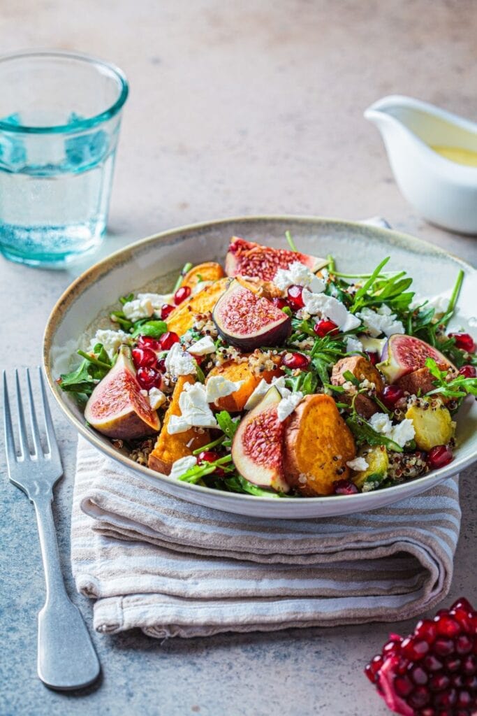 Warm Autumn Quinoa Salad with Figs and Pomegranate