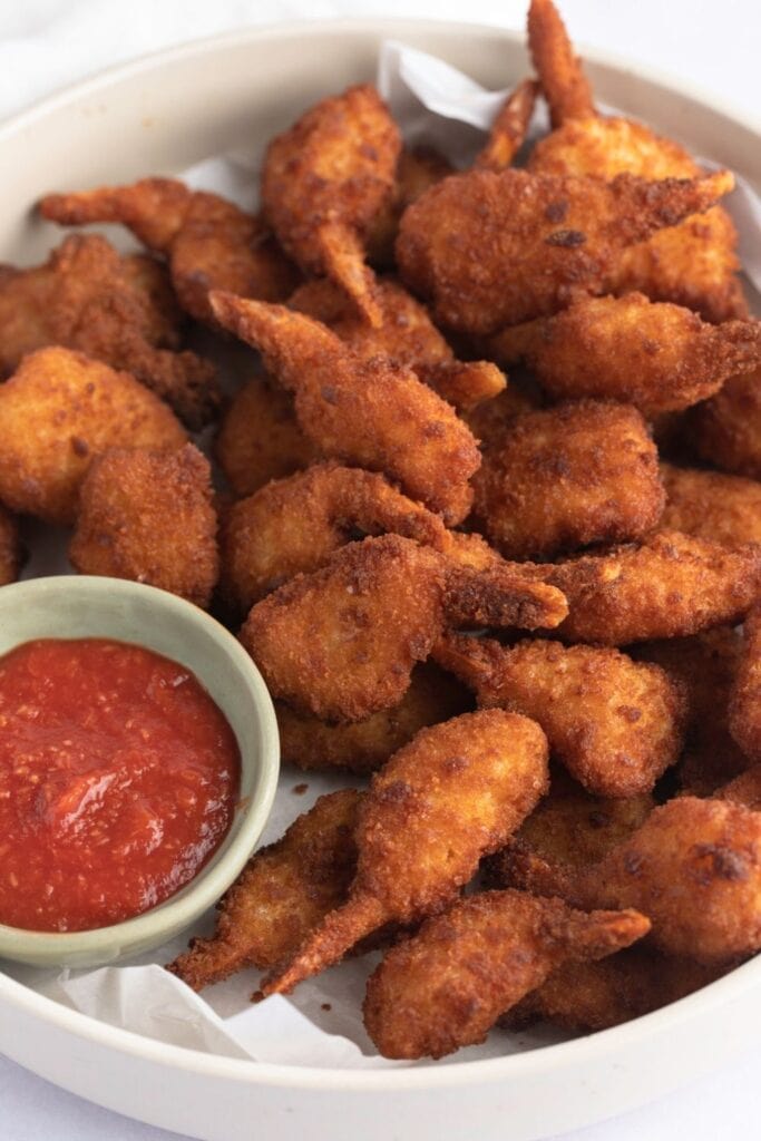 Air Fryer Breaded Frozen Shrimp with Ketchup