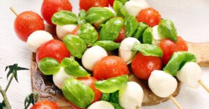 Appetizing Caprese Skewers with Tomatoes and Mozzarella