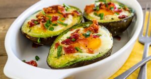 Avocado Boats Stuffed with Eggs and Bacon