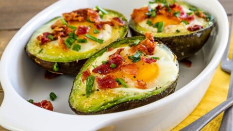 Avocado Boats Stuffed with Eggs and Bacon