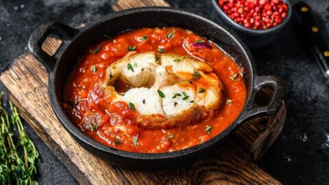 Baked Hake in Tomato Sauce with Herbs
