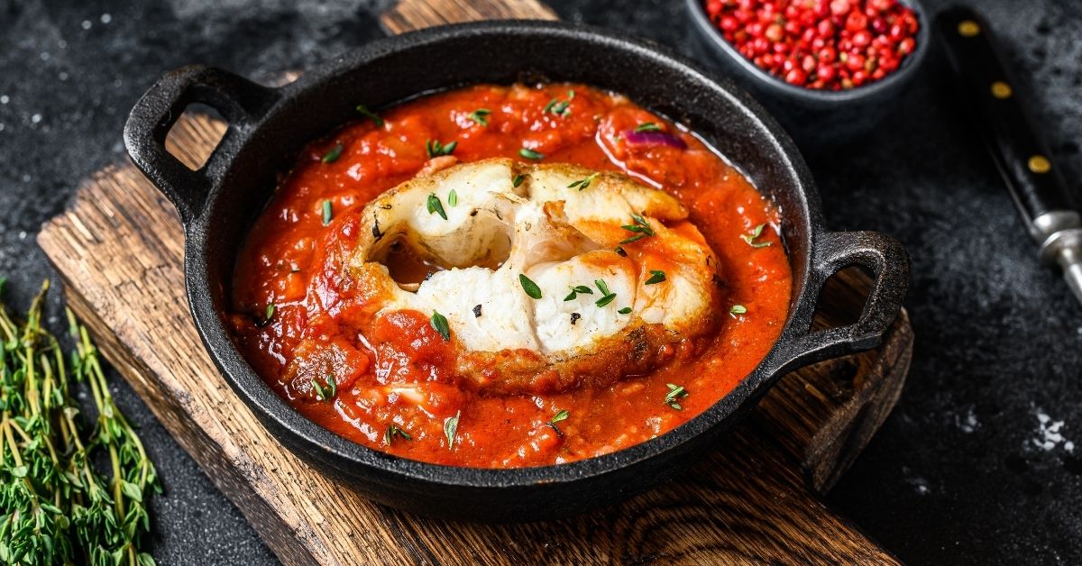 Baked Hake in Tomato Sauce with Herbs