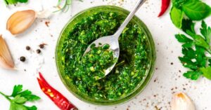 Bowl of Homemade Parsely Chimichurri
