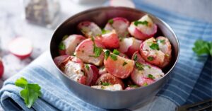 Bowl of Roasted Radish with Herbs