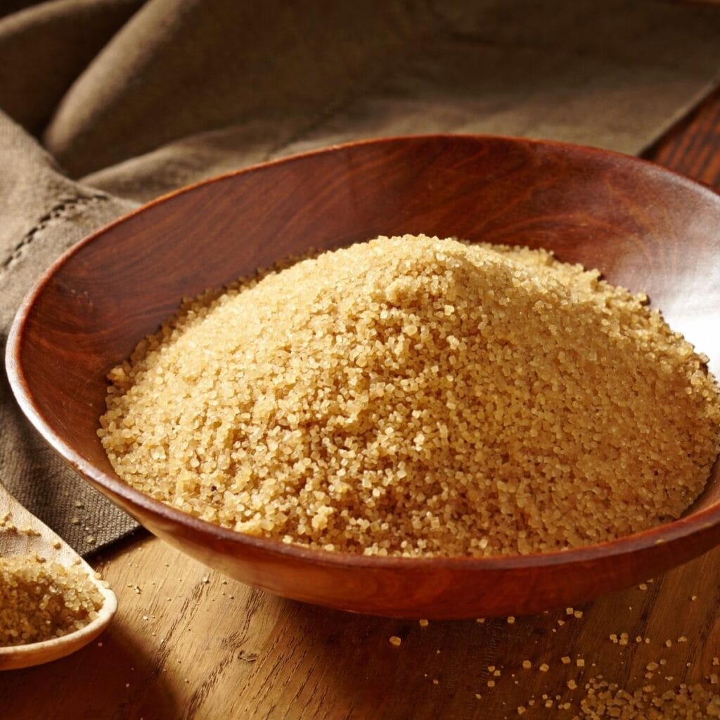 Brown Sugar on a wooden bowl