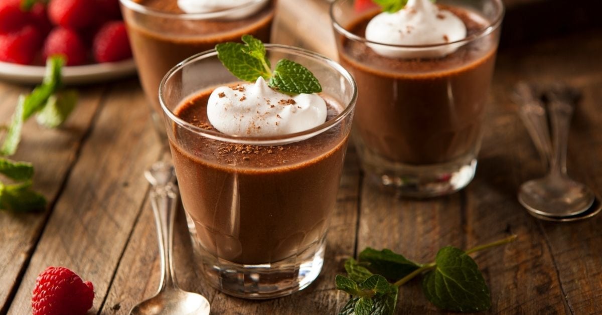 Dark Keto Chocolate Mousse in a Glass