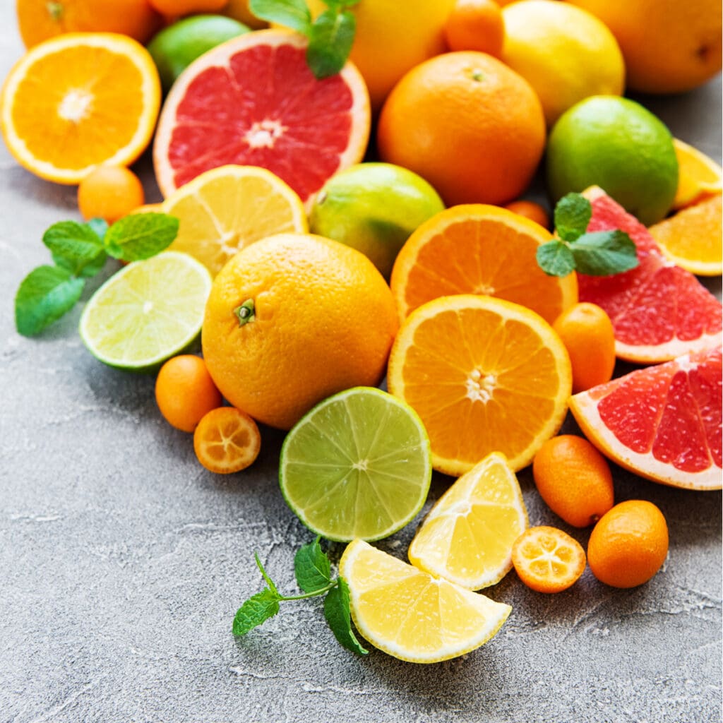 Oranges, limes, lemons, grapefruit