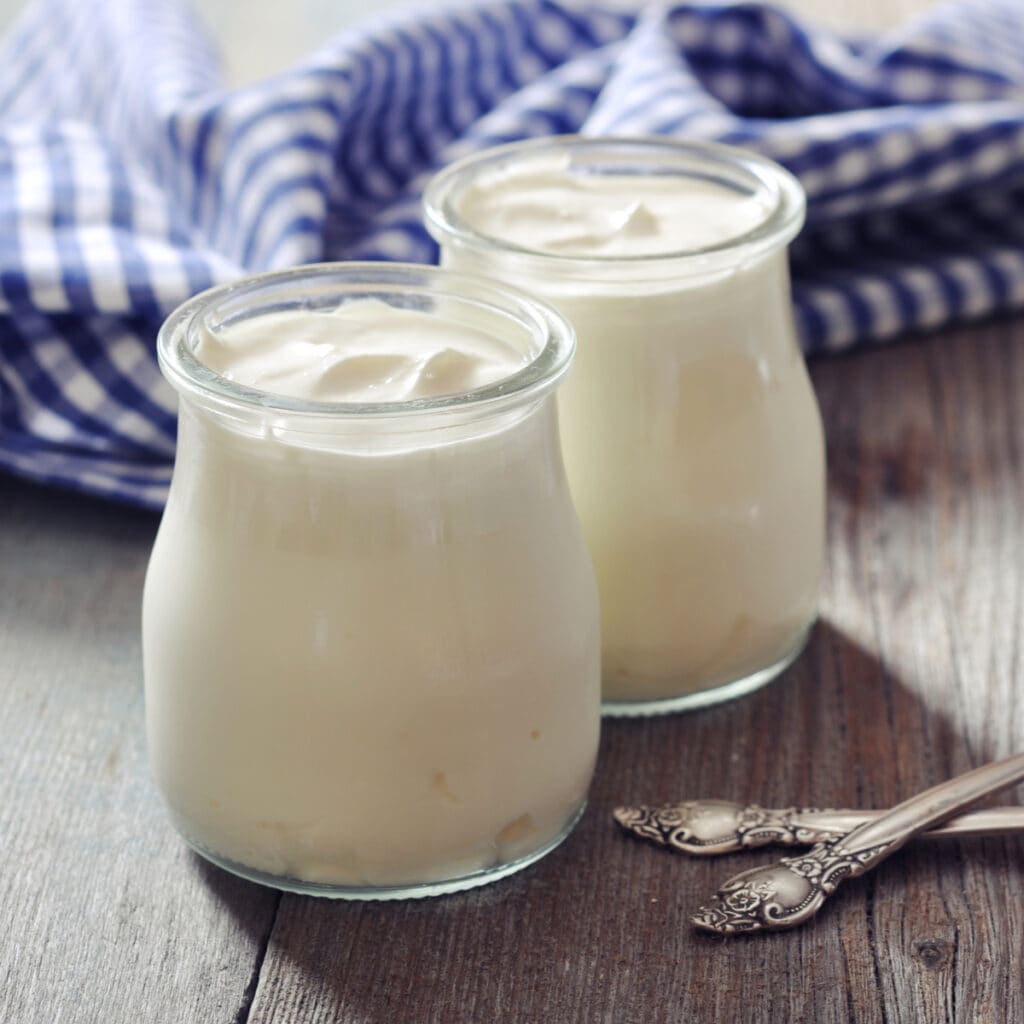 Greek Yogurt in Glass Jars