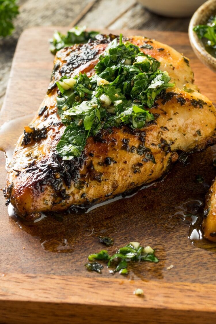 20 Oregano Recipes To Put On Repeat Insanely Good   Grilled Chicken With Chimichurri Sauce 750x1125 