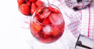 Homemade Aperol Spritz with Strawberry in a Glass