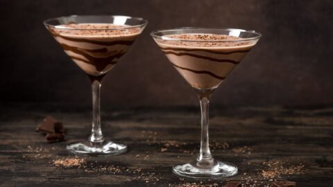 Homemade Boozy Chocolate Martini Cocktail