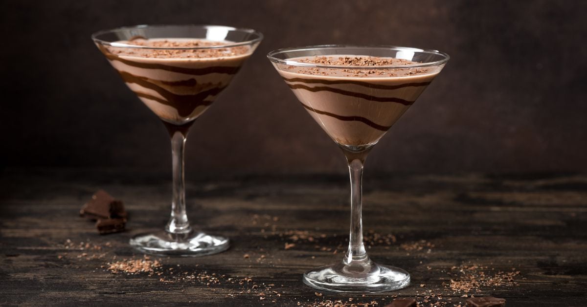 Homemade Boozy Chocolate Martini Cocktail