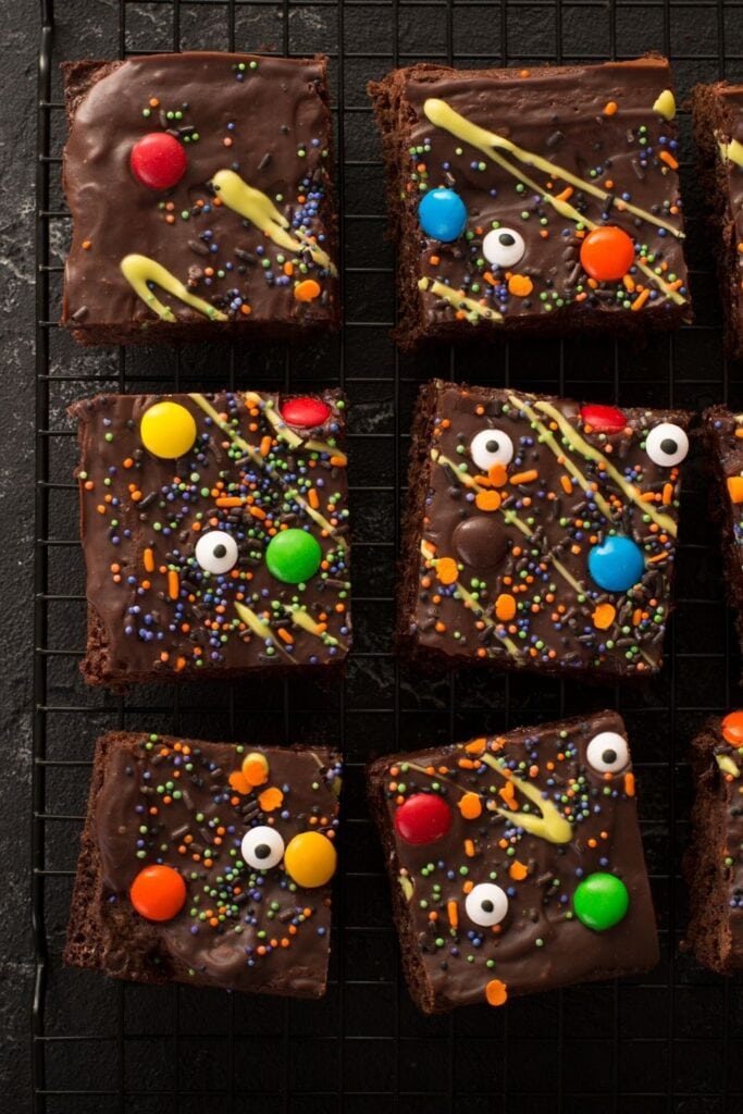 Homemade Chocolate Monster Brownies for Halloween