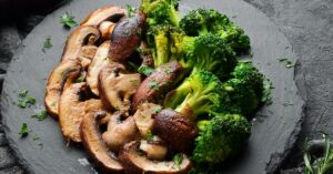 Homemade Fried Shiitake Mushrooms with Broccoli