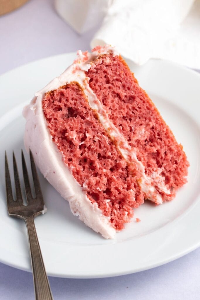 Homemade Paula Deen Strawberry Cake with Strawberry Cream Frosting Filling