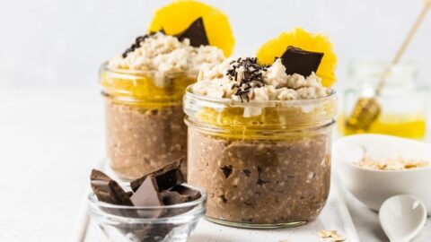 Homemade Peanut Butter Overnight Oats with Orange Slices