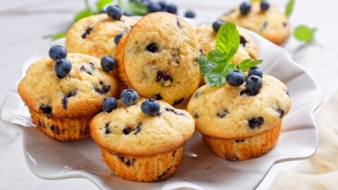 Homemade Soft and Fluffy Blueberry Muffins