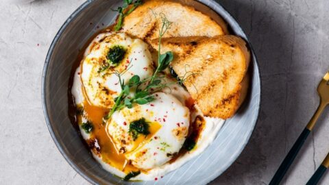 Homemade Turkish Poached Egg with Bread