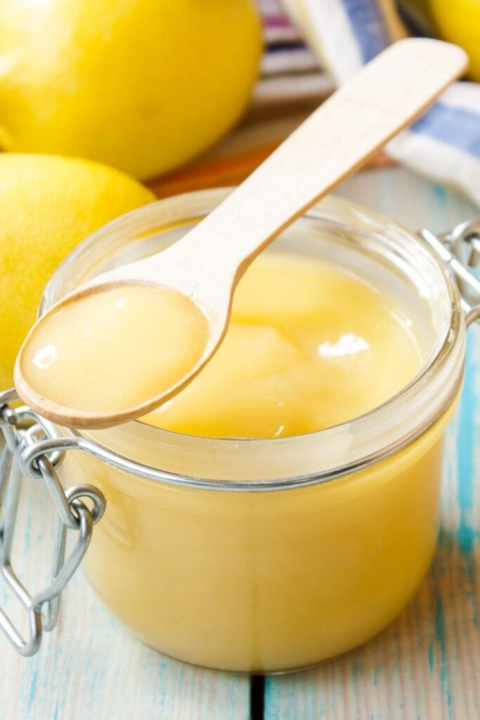 Lemon Fruit Curd in a Glass Container