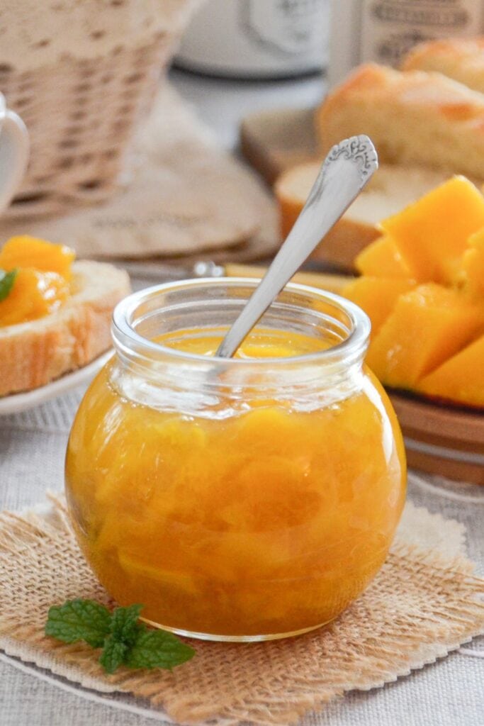 Mango Chutney in a Glass Jar