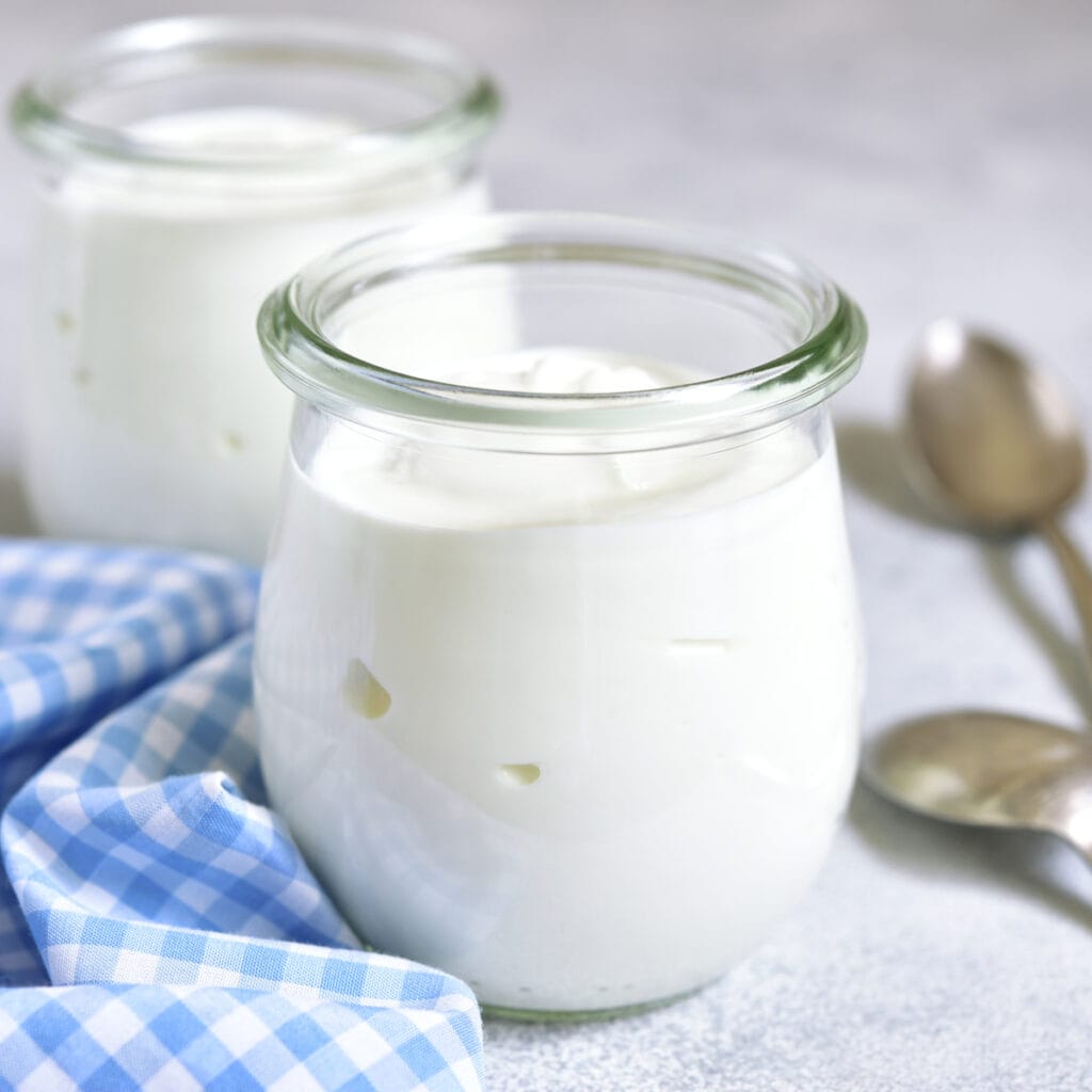 Natural Homemade Organic Yogurt in a jar