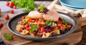 Pasta Salad with Vegetables and Salmon